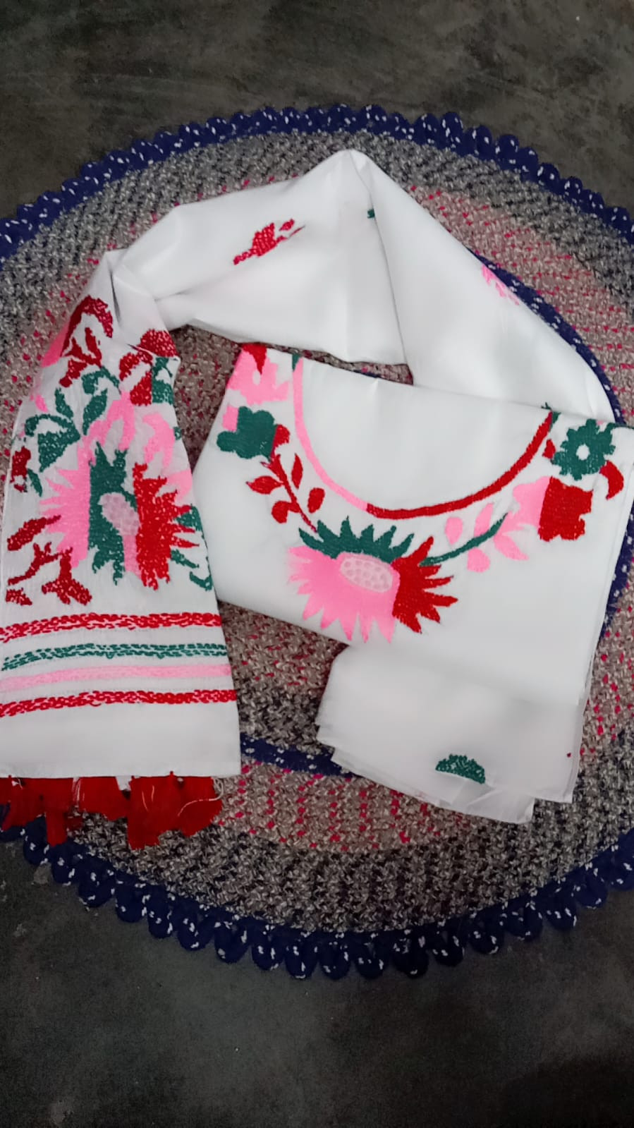 Voile Fabric Two-Piece Set with Embroidery