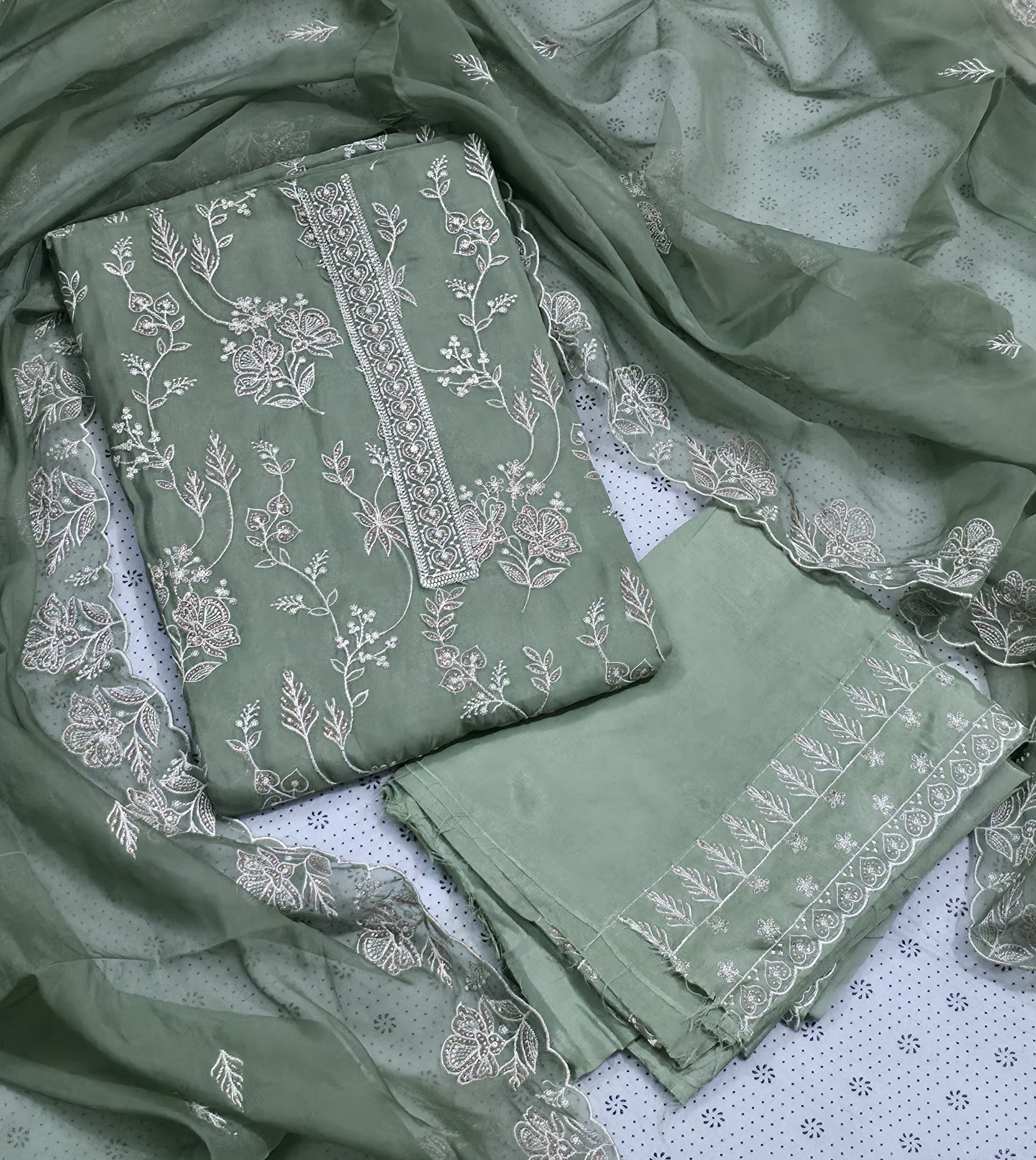 Premium Organza Embroidered Inner Attach